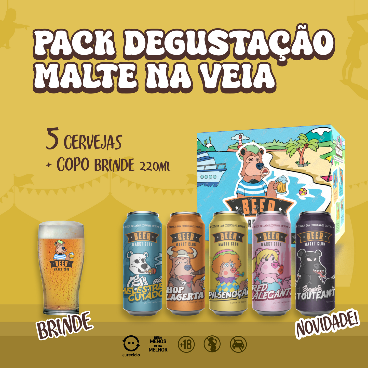 PACK DEGUSTAÇÃO MALTE NA VEIA + COPO DE BRINDE